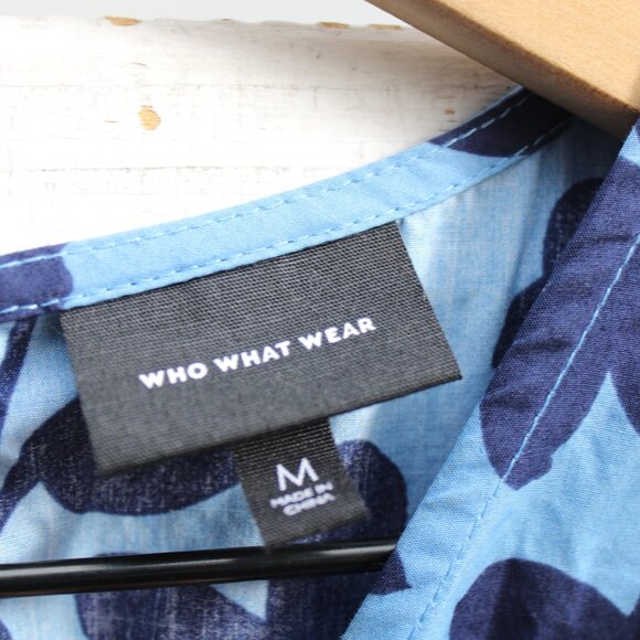 Who What Wear Target Blue Seaside Floral Maxi Dress Side Cut-Outs Size Medium - Picture 4 of 5